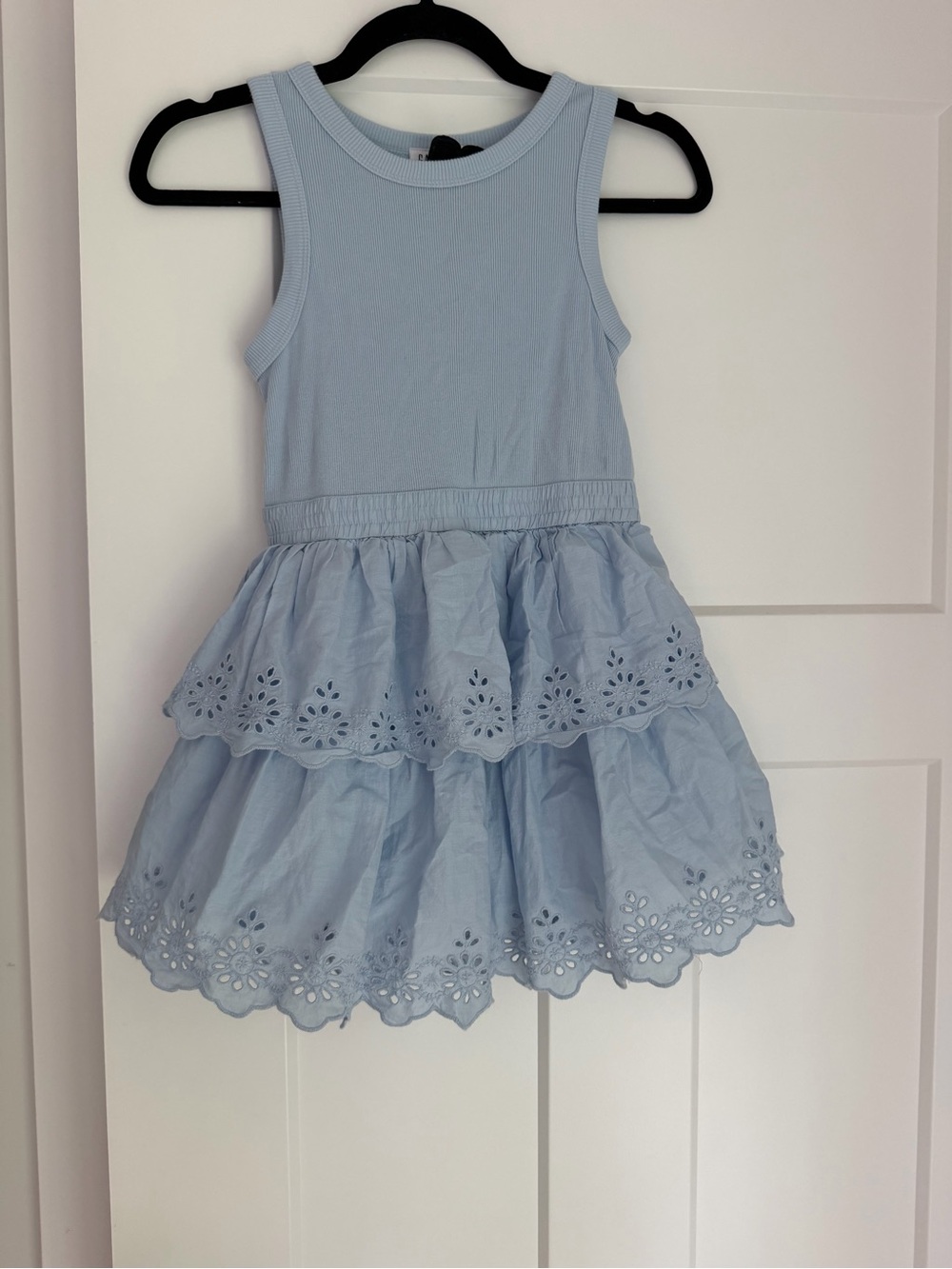 GAP Light Blue Sleeveless Eyelet Tiered Dress